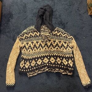 Free People Hooded Knit Sweater